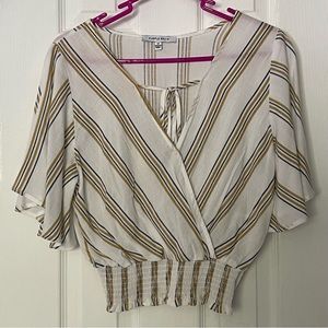 Purple snow blouse, Medium size, White and beige color
